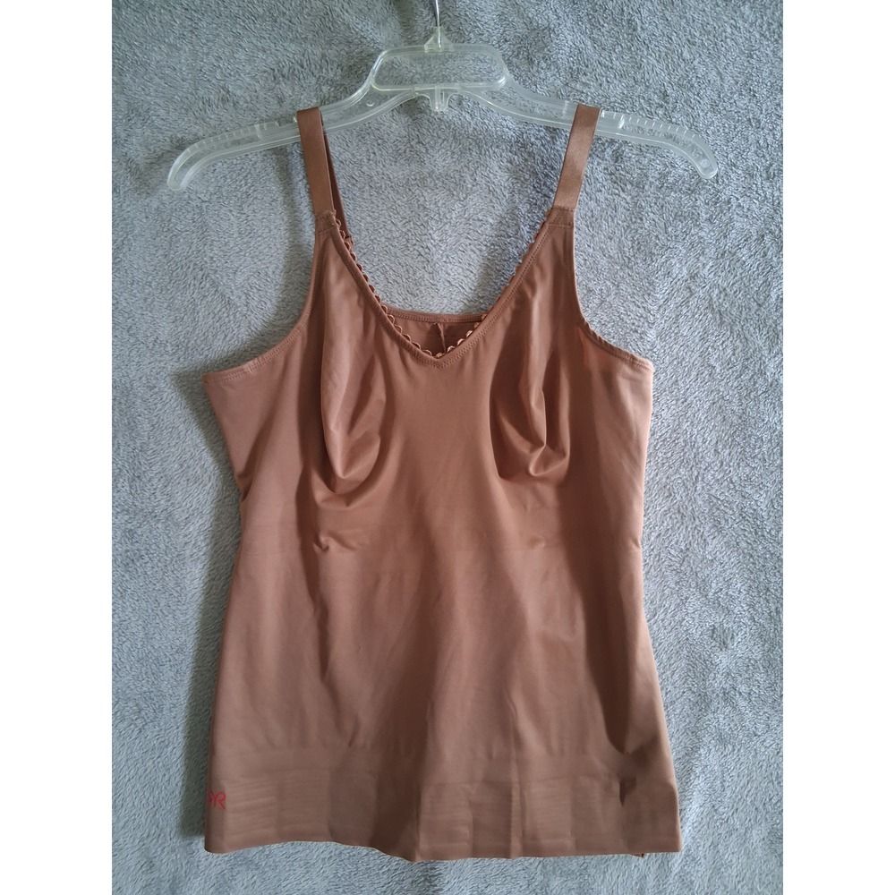 Ruby Ribbon Cami Tank Heritage Sz 38 Brown VNeck Lace Trim Adjustable Shaping